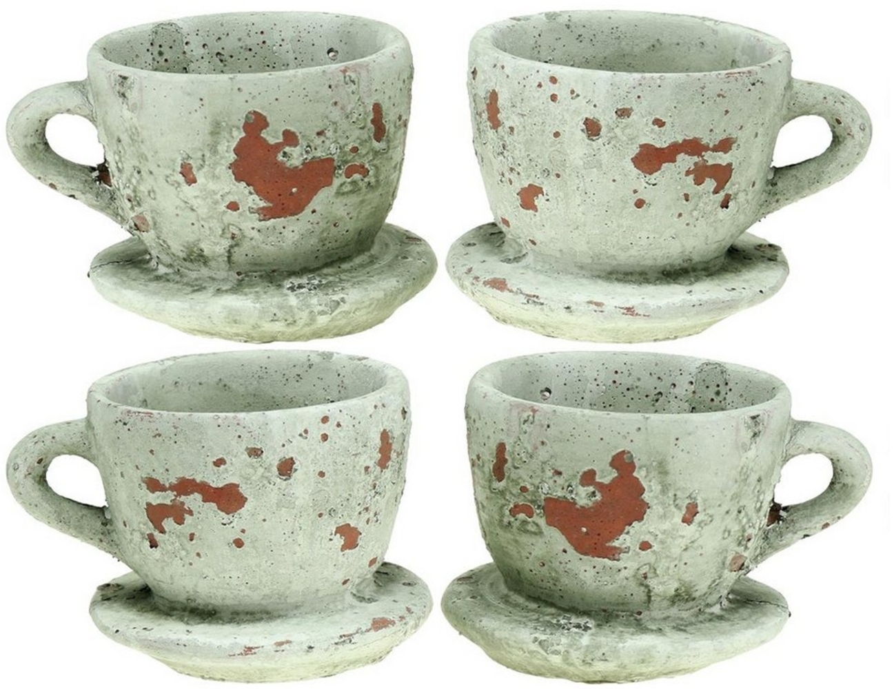 Viana Übertopf Pflanztopf Übertopf Tasse Ton Vintage Ø8cm H6,5cm Set 4St Bild 1