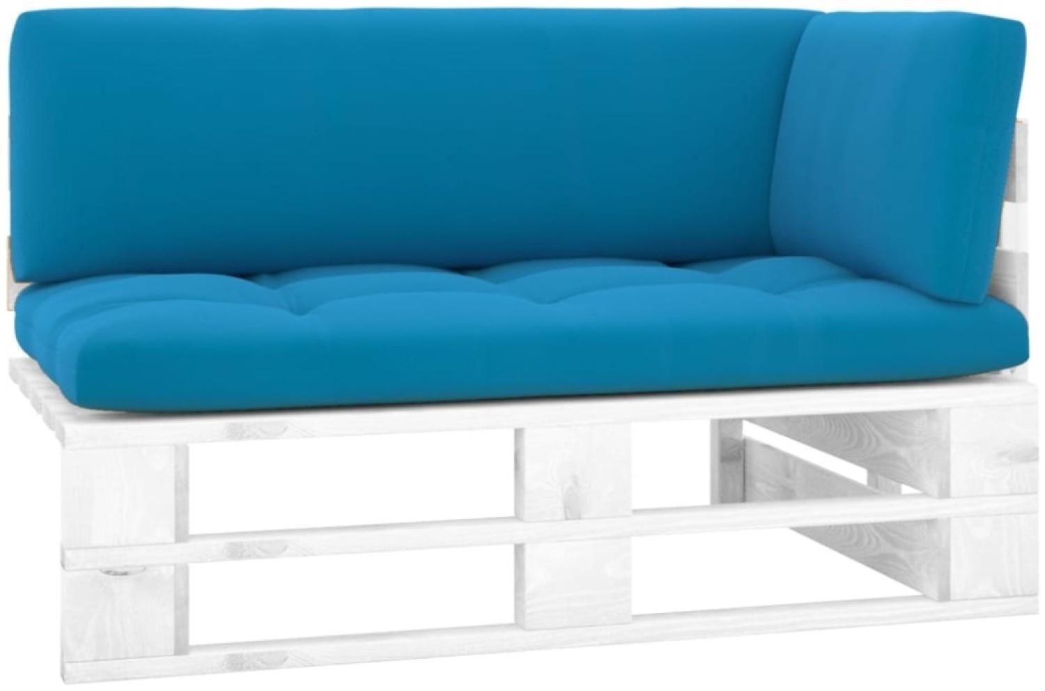 vidaXL Outdoor-Ecksofa Paletten Kiefernholz Imprägniert Weiß 3066569 Bild 1