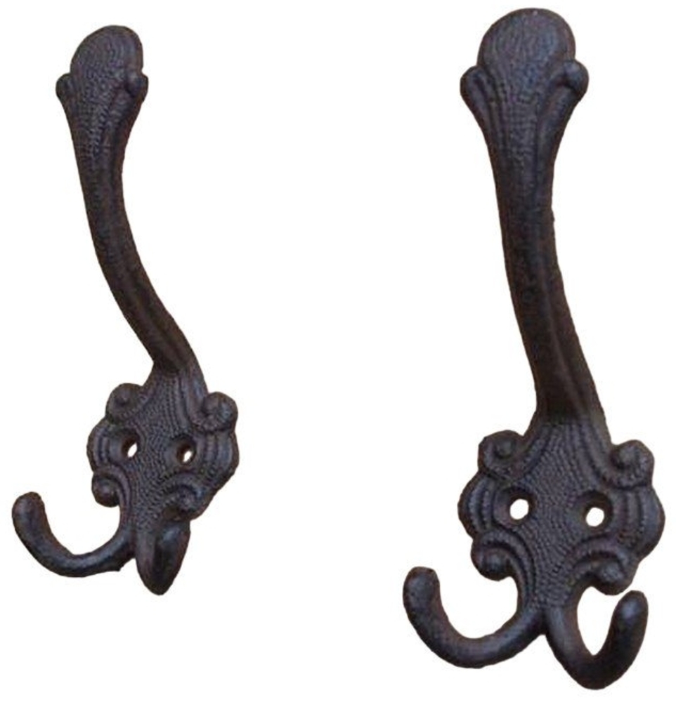 Deko-Impression Garderobenhaken 2-er Set, 2 St. verzierte, gusseiserne Wandhaken, Wandgarderobe, braun (2 St) Bild 1