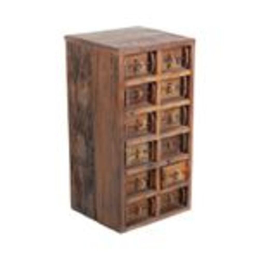 Alte Ziegelform Kommode Balu, Mangoholz, 36 x 33 x 70 cm Bild 1