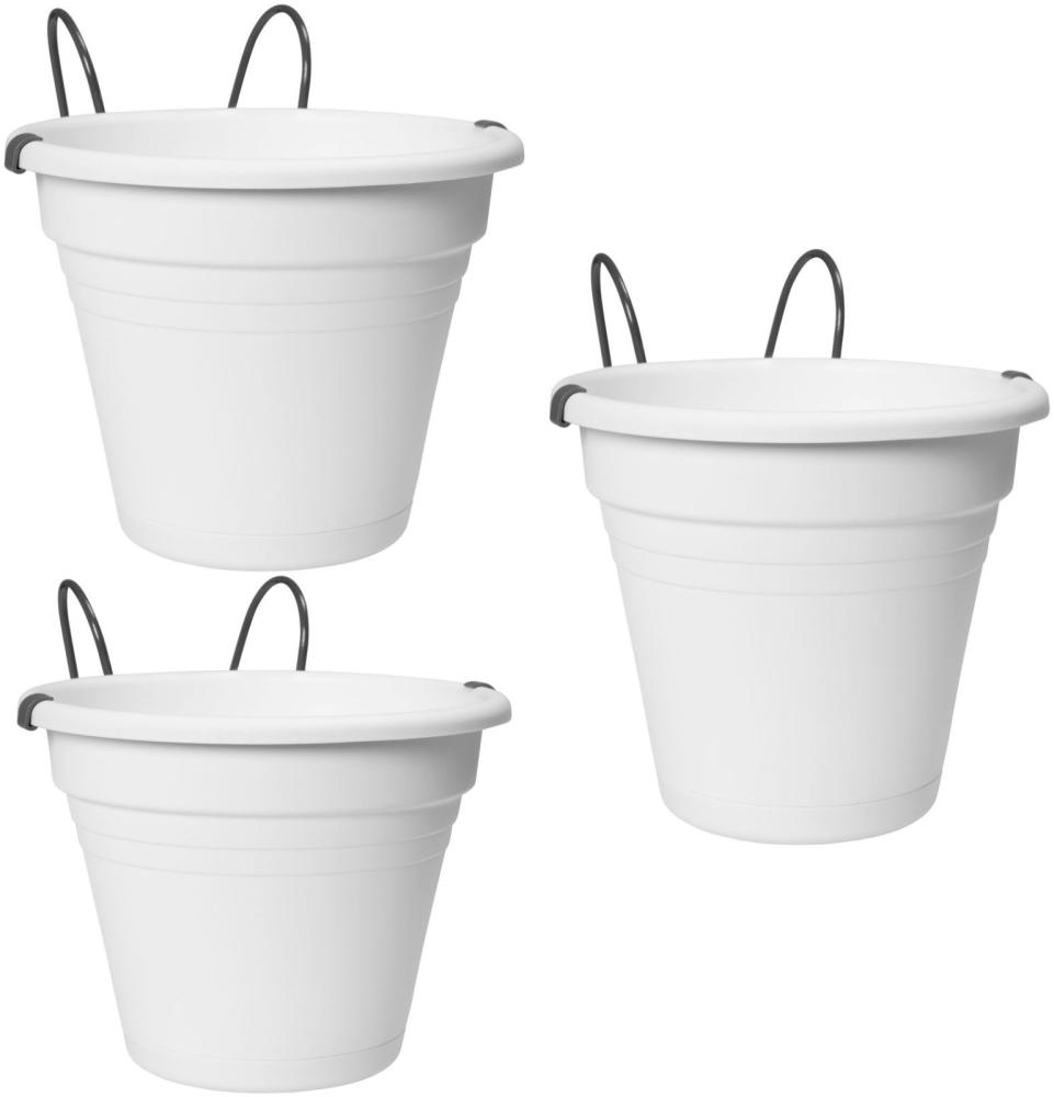 3 x Hängetopf Kunststoff 3 x weiß Bild 1