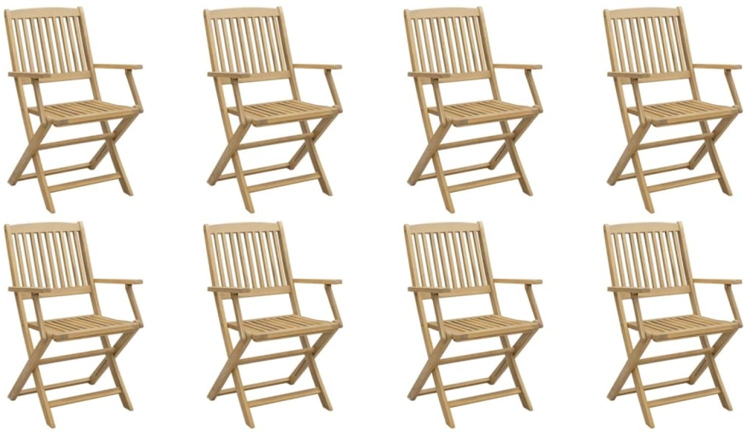 vidaXL Gartenstühle 8 Stk. Klappbar 54,5x58x90 cm Massivholz Akazie 3214231 Bild 1