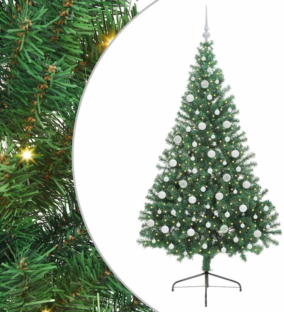 vidaXL Künstlicher vorbeleuchteter Weihnachtsbaum Grün 210 cm PVC 3397027 Bild 1