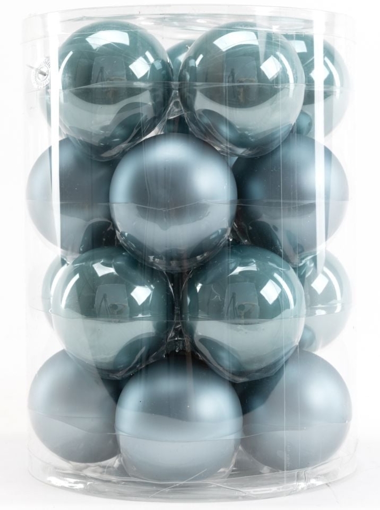 TrendLine Weihnachtskugeln aus Glas Ø60mm 20Stk dämmerungsblau Christbaumkugeln Bild 1