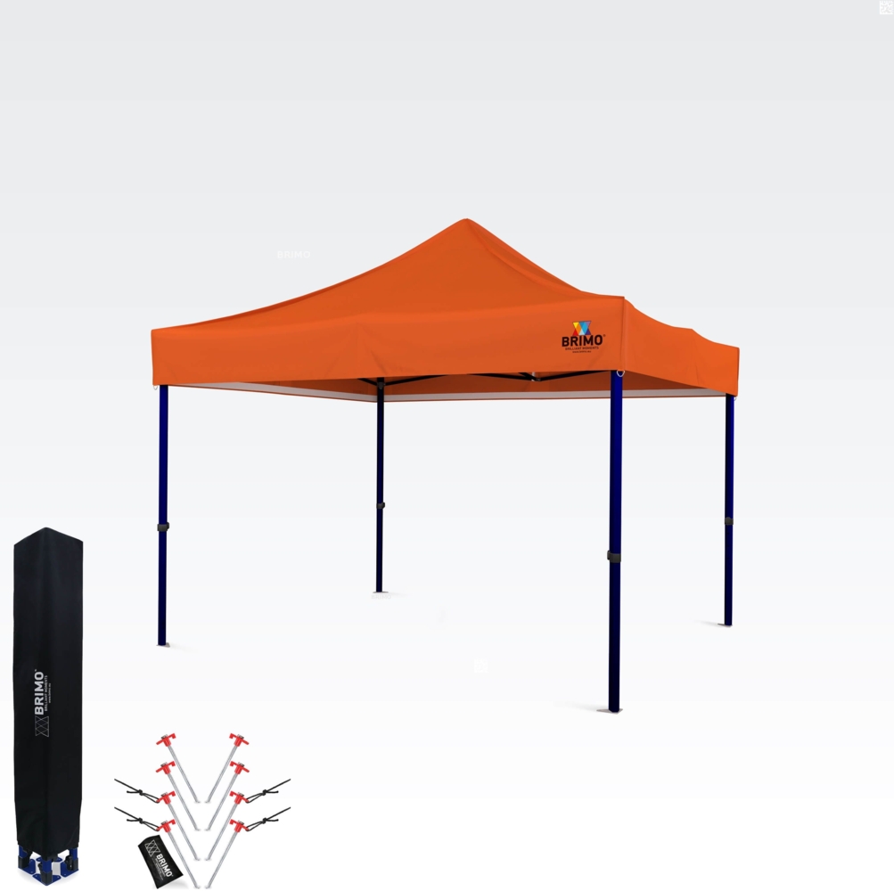 Zelt 3x3m – Schnelle Montage und 100% Schutz für Partys und Feiern - ohne 3 Wänden - Orange Bild 1