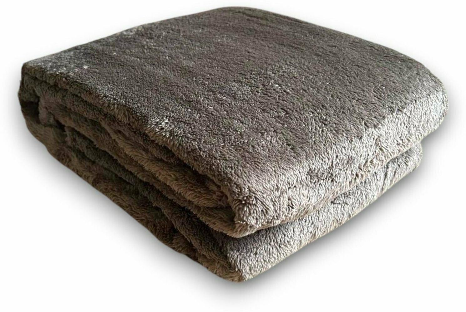 Wohndecke Teddy » Fleece Decke » XL Kuscheldecke 150x200 cm » weiche Couchdecke - Taupe Bild 1