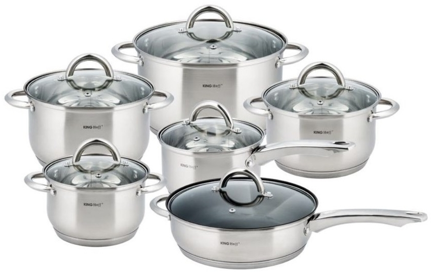 Kinghoff Kinghoff Jumbo-Silbertöpfe 12 Stück KH4450 Bild 1