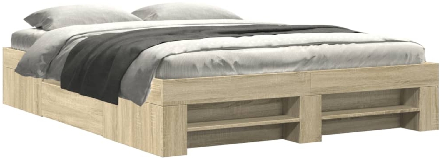 vidaXL Bettgestell ohne Matratze Sonoma-Eiche 160x200 cm Holzwerkstoff 3295459 Bild 1