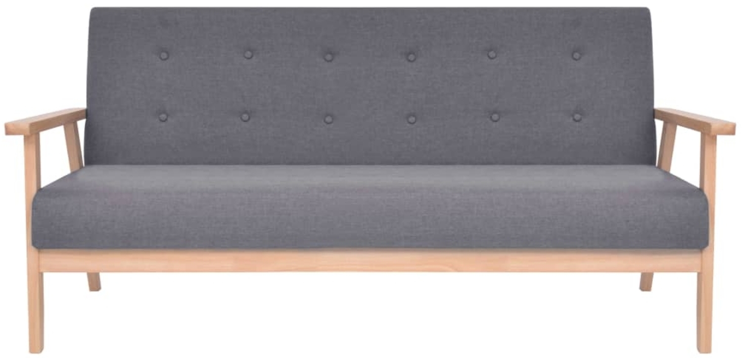vidaXL 3-Sitzer Sofa Stoff Dunkelgrau 244653 Bild 1