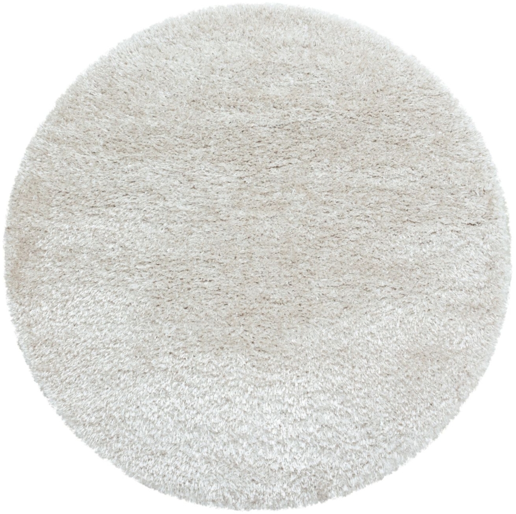 Hochflor Teppich Baquoa rund - 200 cm Durchmesser - Natur Bild 1