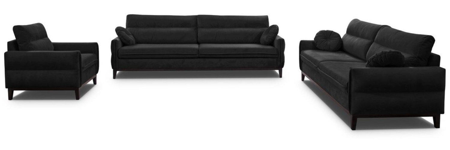 MOEBLO Polstergarnitur ESTELA 3+2+1, (Stoff Samt (Velour) Glamour Wohnlandschaft Sofa Couch Garnitur, Polstermöbel-Set Ohrensofa 3 Sitzer, 2 Sitzer und Sessel) Bild 1