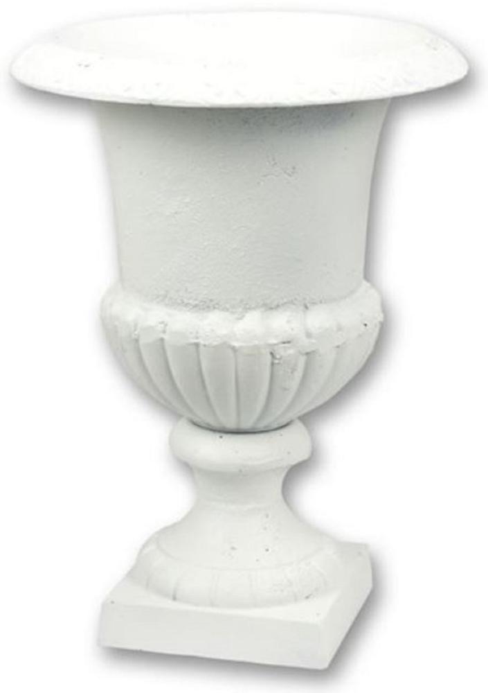 Casa Padrino Barock Garten Deko Blumentopf Weiß H. 43 cm - Prunkvoller Pflanzentopf im Barockstil - Barock Garten & Terrassen Deko Accessoires Bild 1