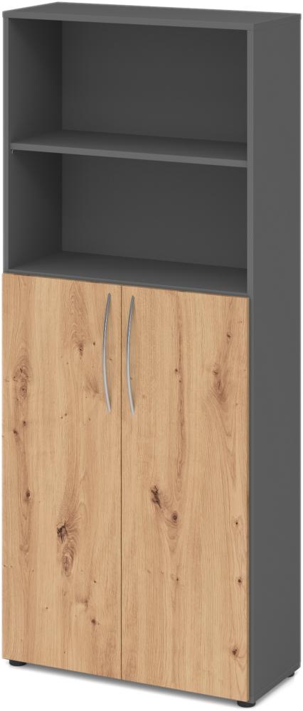 bümö® Aktenschrank Regal Kombi 5 OH in Graphit/Asteiche Bild 1