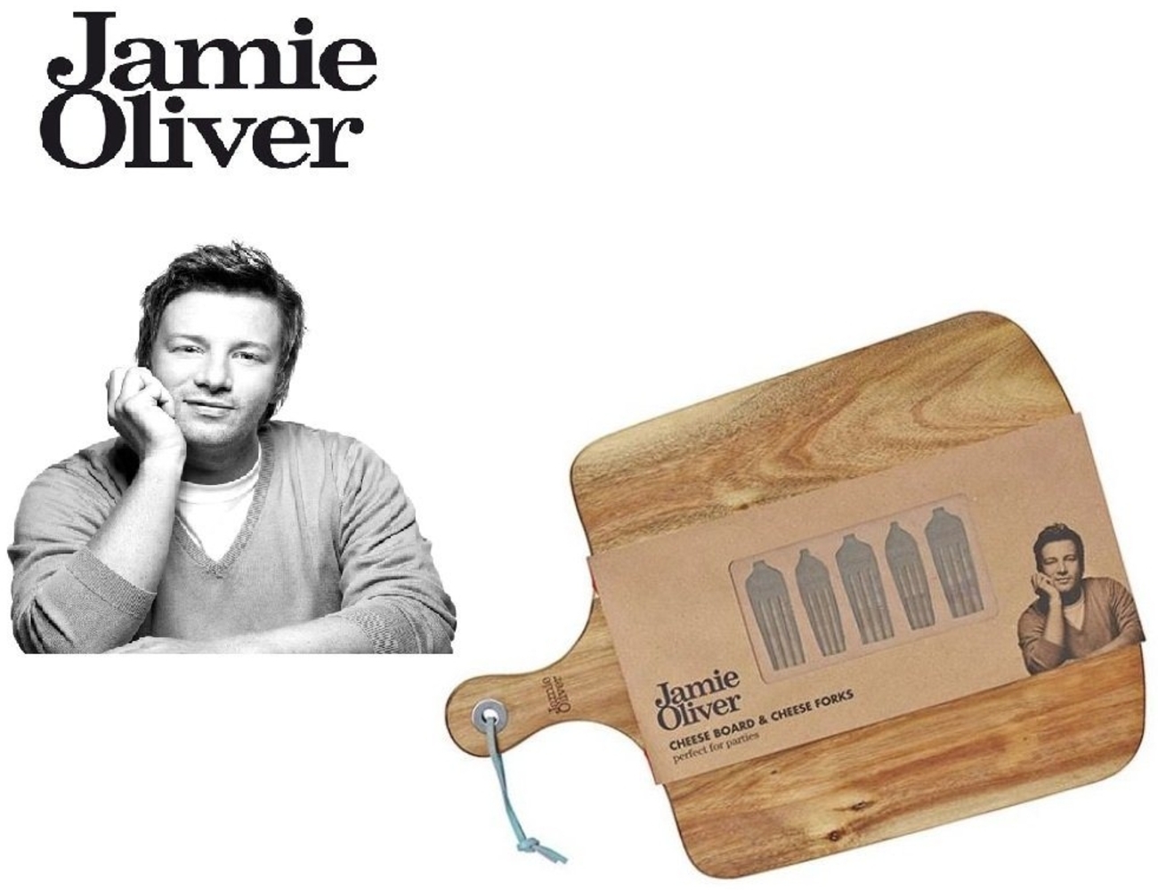 Jamie Oliver Käsebrett mit Käsegabeln (6-teilig) 44x39cm 555121 Bild 1