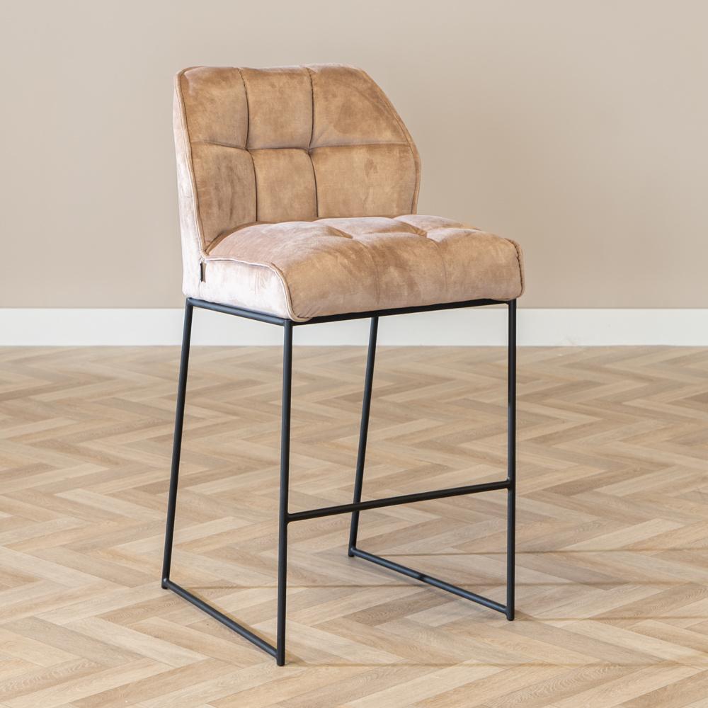 Bronx71 Barhocker Janna Samt taupe 82 cm Bild 1