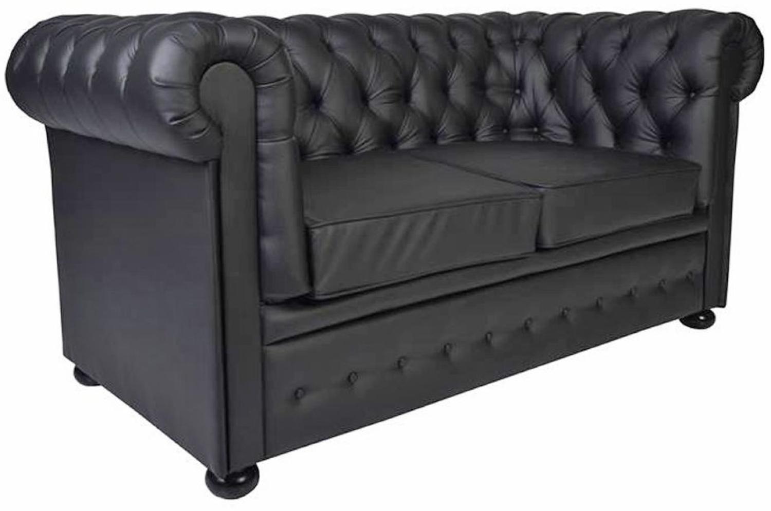 Polstersofa Sofa 3-Sitzer YELM CHESTERFIELD Massivholz Buche Bild 1