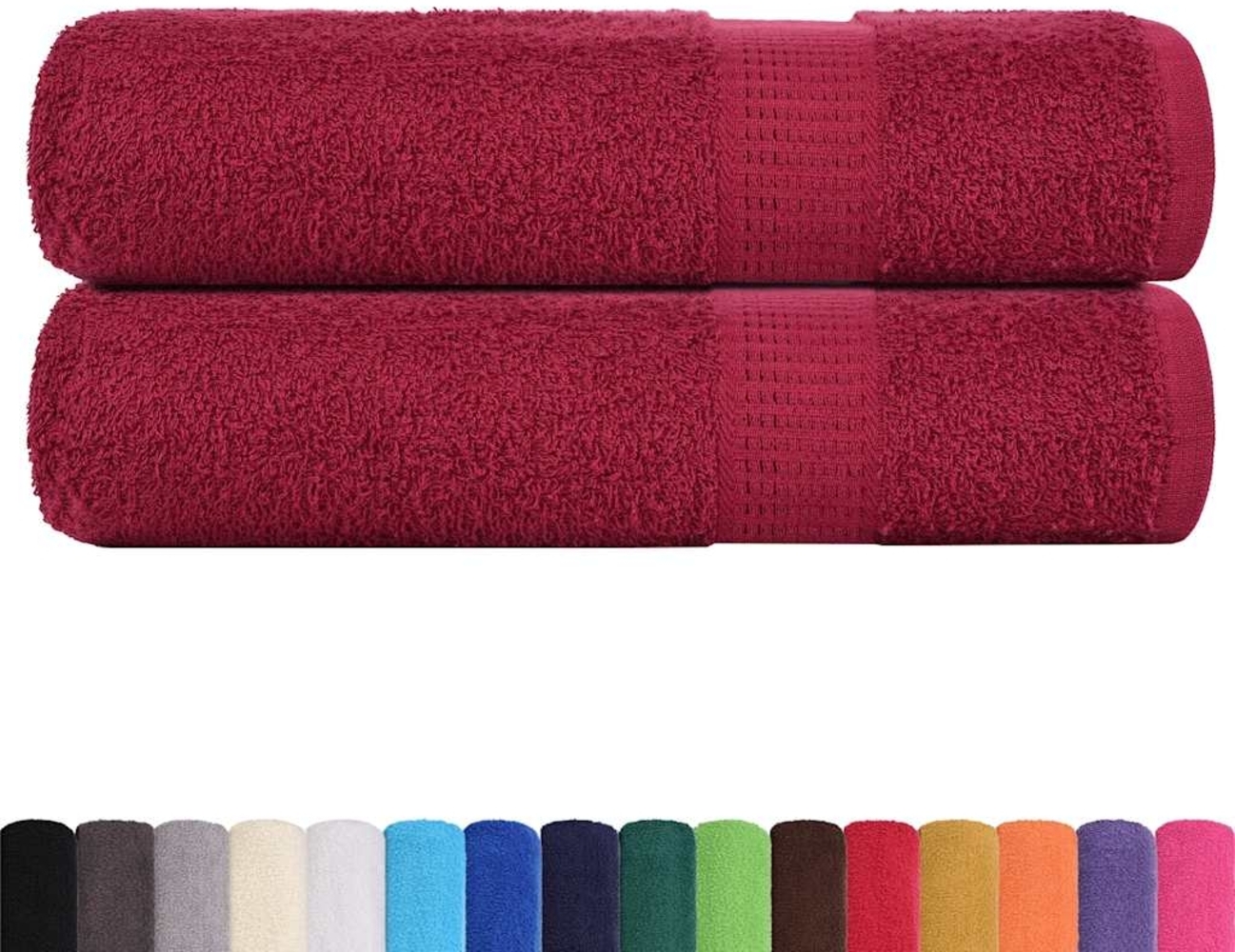 vidaXL Badetücher FROGN 2 Stk. Bordeaux 100x150 cm 360 g/m² 136740 Bild 1