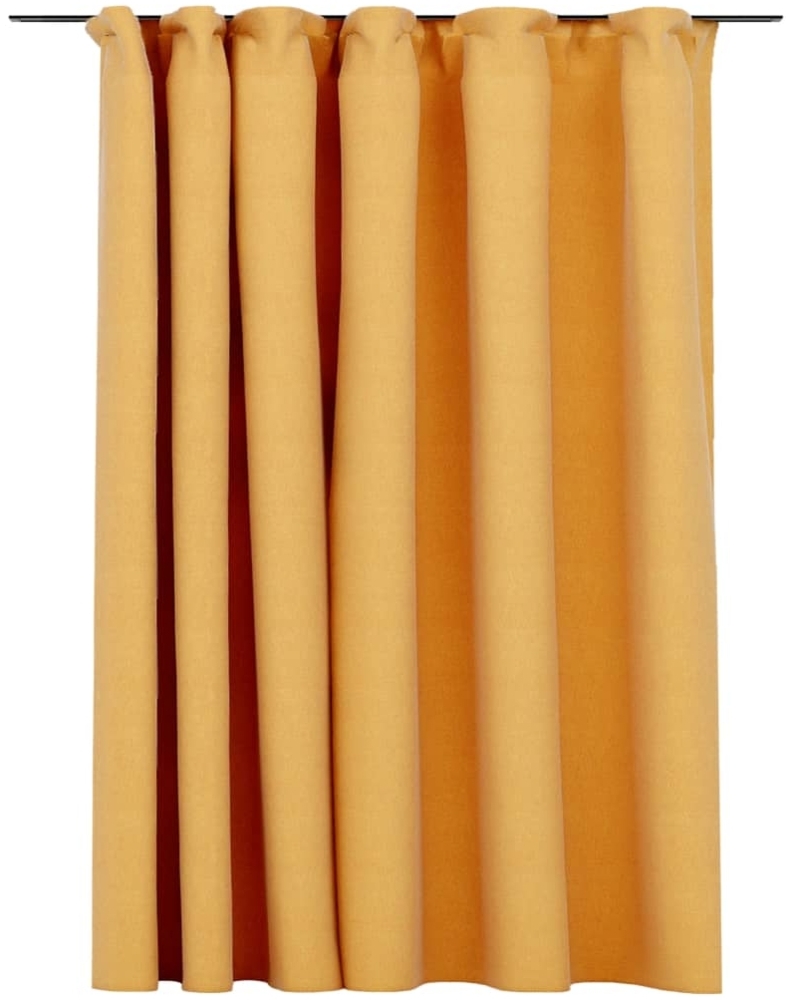 vidaXL Verdunkelungsvorhang mit Haken Leinenoptik Gelb 290x245 cm 321199 Bild 1