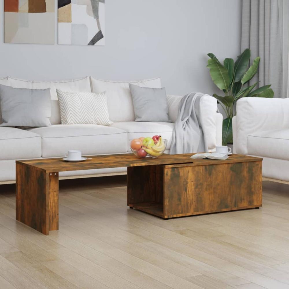 vidaXL Couchtisch Räuchereiche 150x50x35 cm Holzwerkstoff 815468 Bild 1