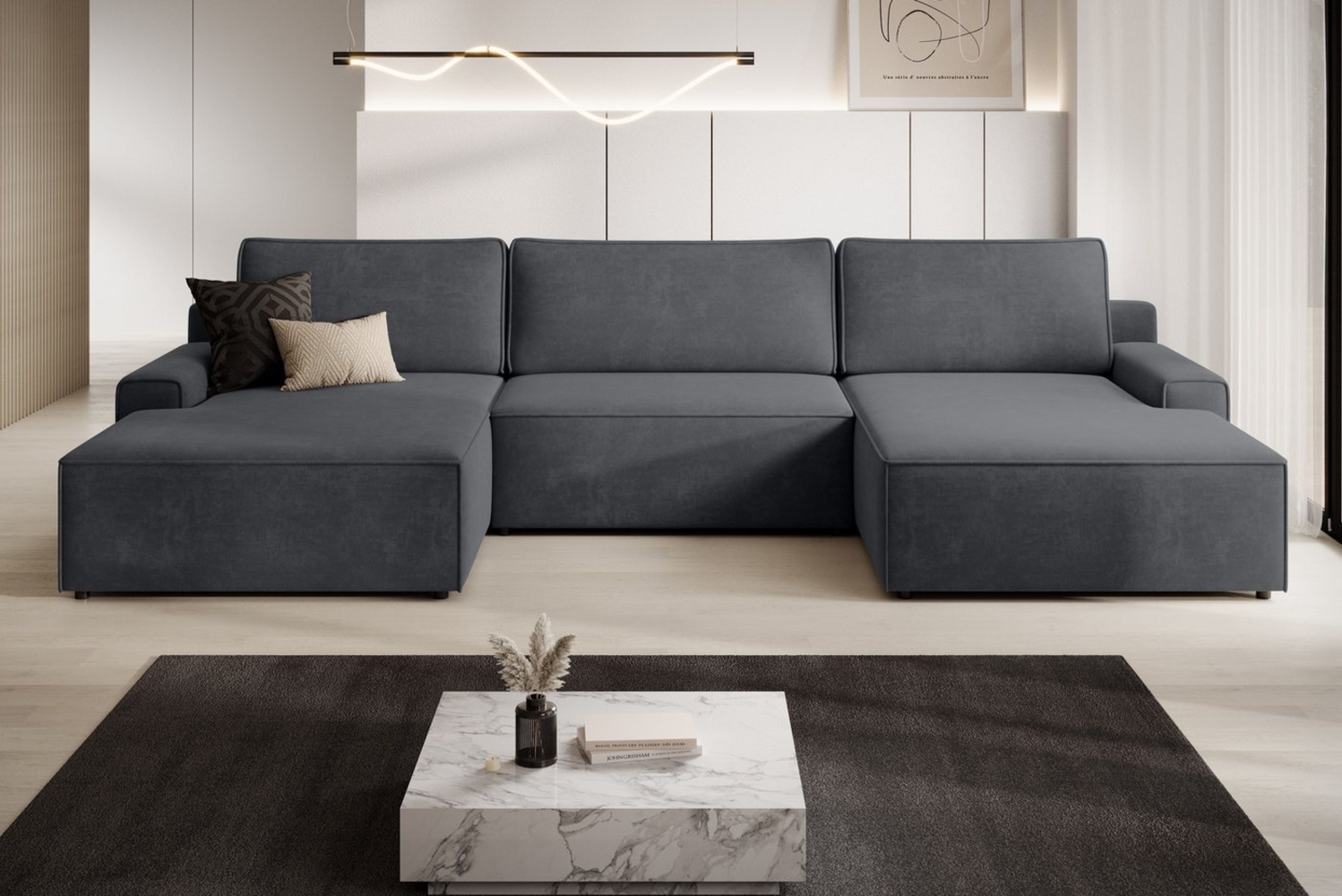 TRENDMANUFAKTUR Wohnlandschaft Challenge, Schlafsofa mit Bettkasten, Couch in U-Form, Breite 333 cm, XXL Sofa mit Bettkasten & Schlaffunktion, auch in trendigem Cordstoff Bild 1