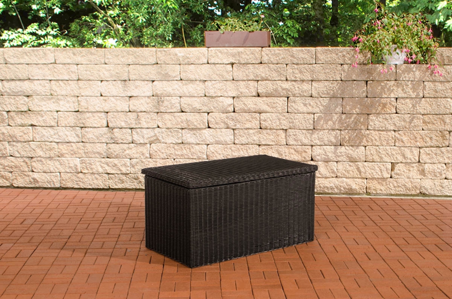 CLP Polyrattan Luxus Auflagenbox 5mm,schwarz Large Bild 1