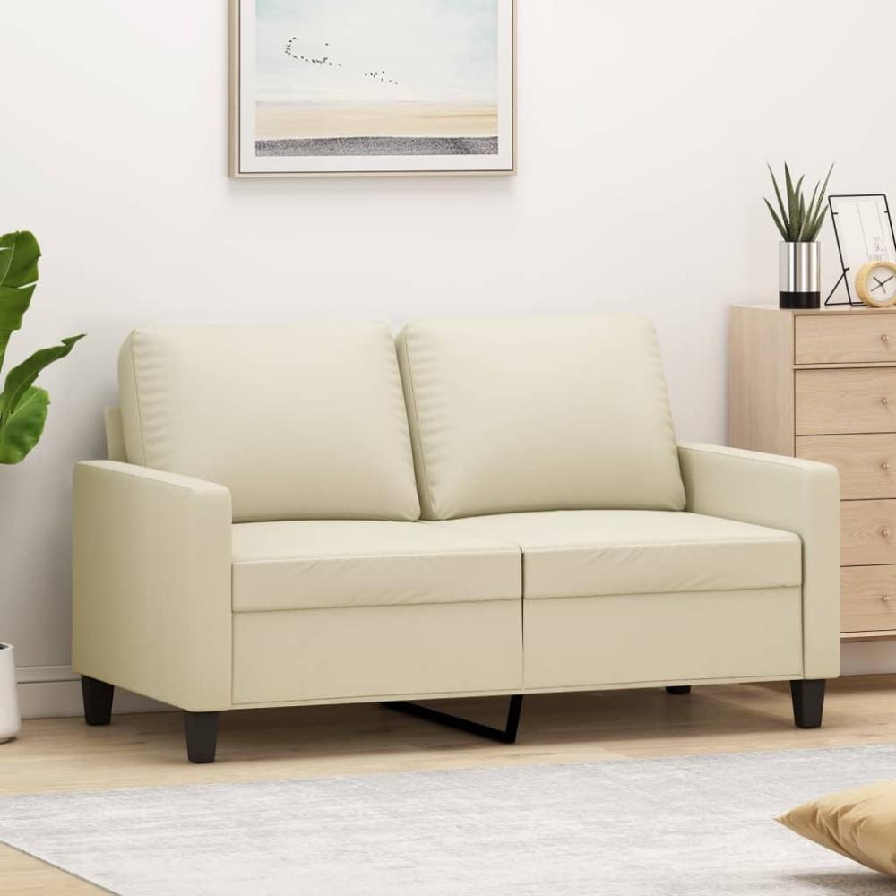 vidaXL 2-Sitzer-Sofa Creme 120 cm Kunstleder 359133 Bild 1