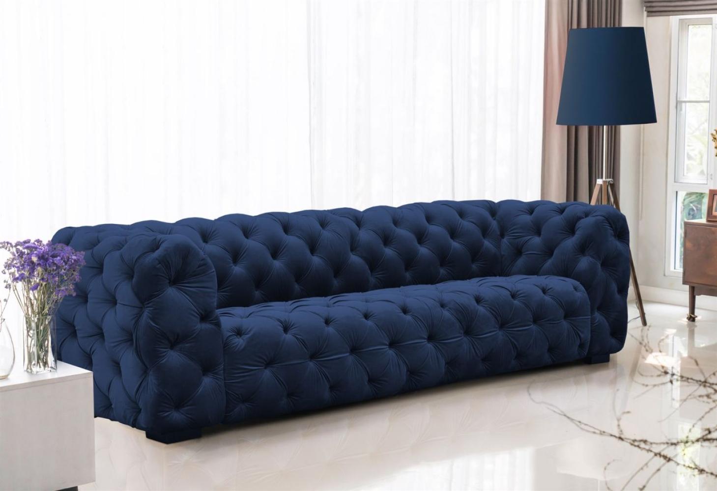 Sofa Designersofa NATALIE 4-Sitzer in Stoff Riviera Blau Bild 1