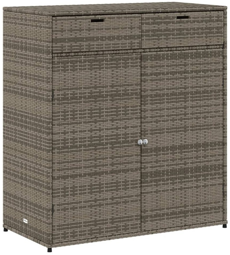 DOTMALL Garten-Geräteschrank Gartenschrank Grau 105x55x113 cm Poly Rattan Marke: vidaXL Bild 1