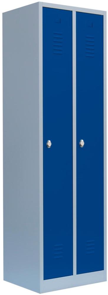 Spind Garderobenschrank Stahlschrank Kleiderspind180 x 50 x 50 cm Grau/Blau 510101 Bild 1