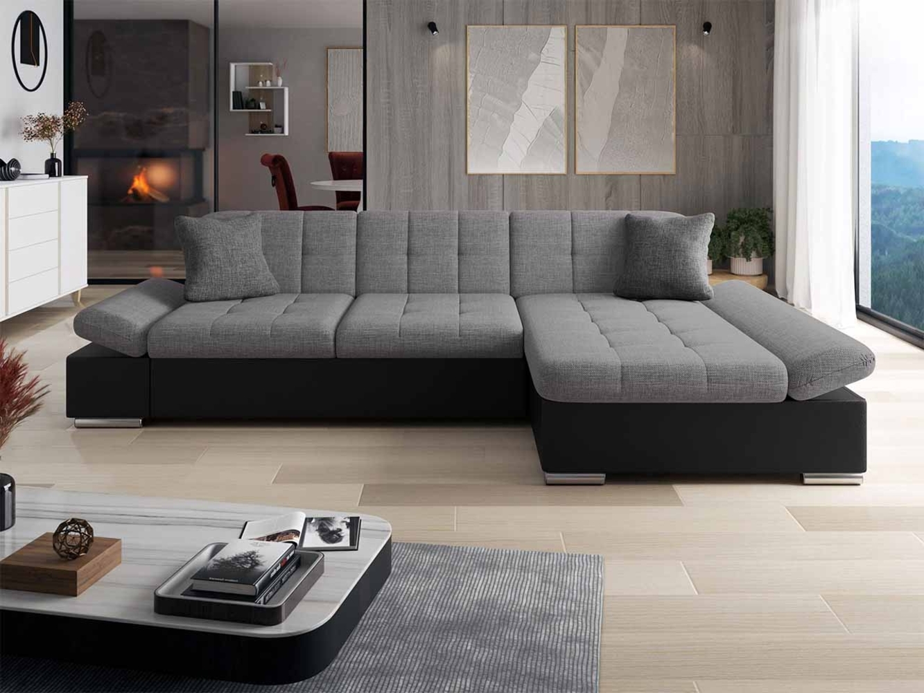 Ecksofa Malwi, Seite: Rechts, Farbe: Soft 011 + Lux 05 + Lux 06 Bild 1