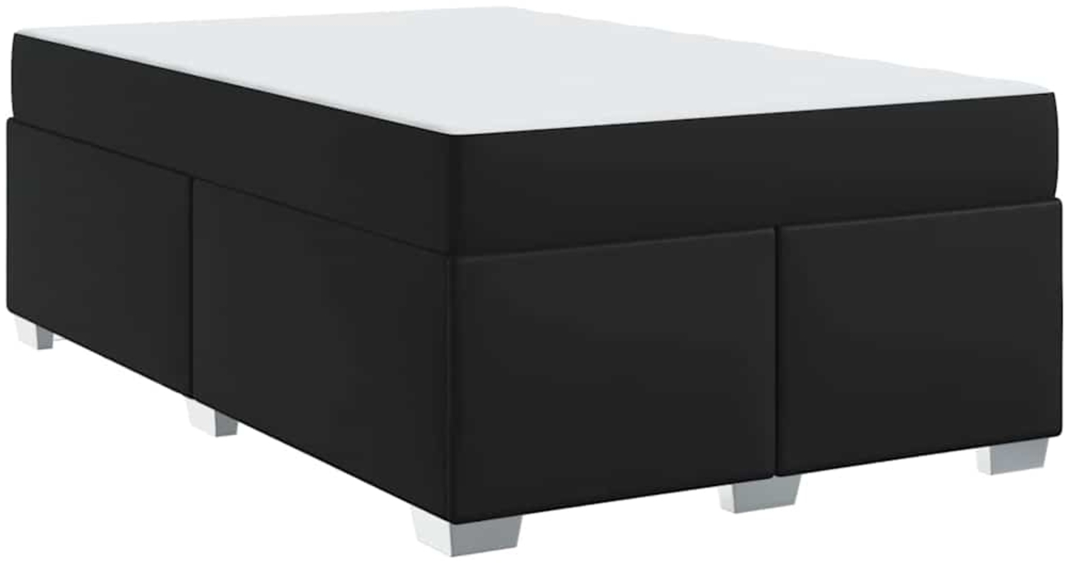 vidaXL Bettrahmen mit Matratze Schwarz 120 x 190 cm Stoff 3399230 Bild 1