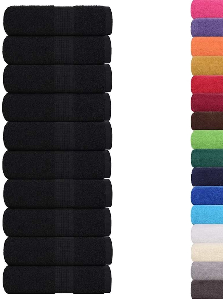 vidaXL Gästetücher FROGN 10 Stk. Schwarz 30x50 cm 360 g/m² 136949 Bild 1