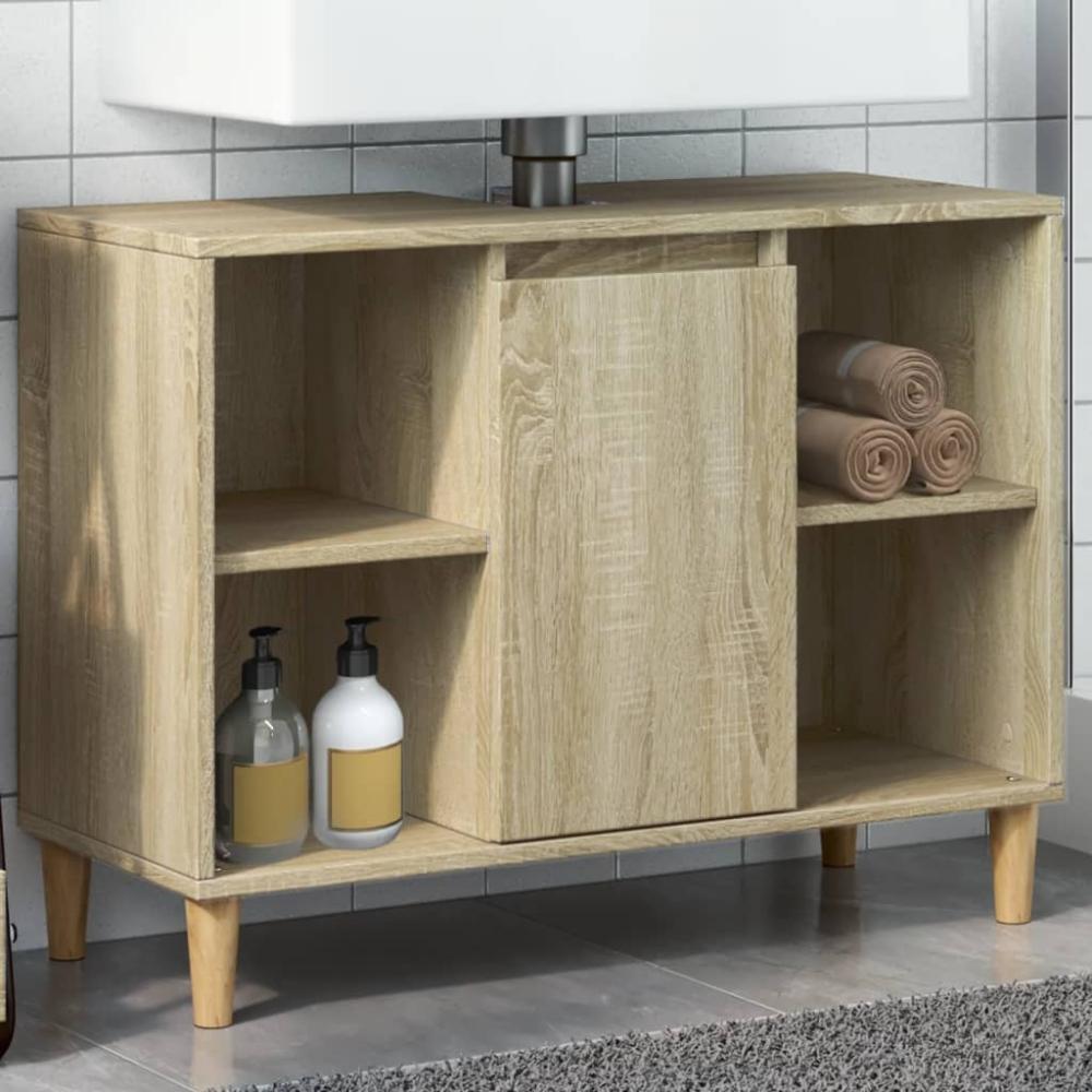 vidaXL Badschrank Sonoma-Eiche 80x33x60 cm Holzwerkstoff 857131 Bild 1