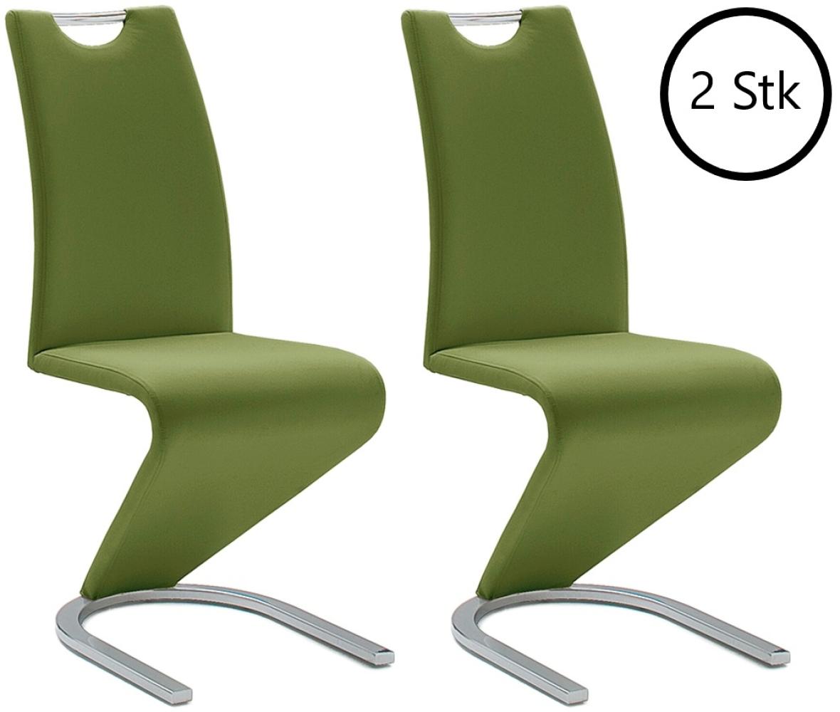 Esszimmerstuhl >Pupik I< (2er Set) in olive aus Metall - 45x102x62cm (BxHxT) Bild 1