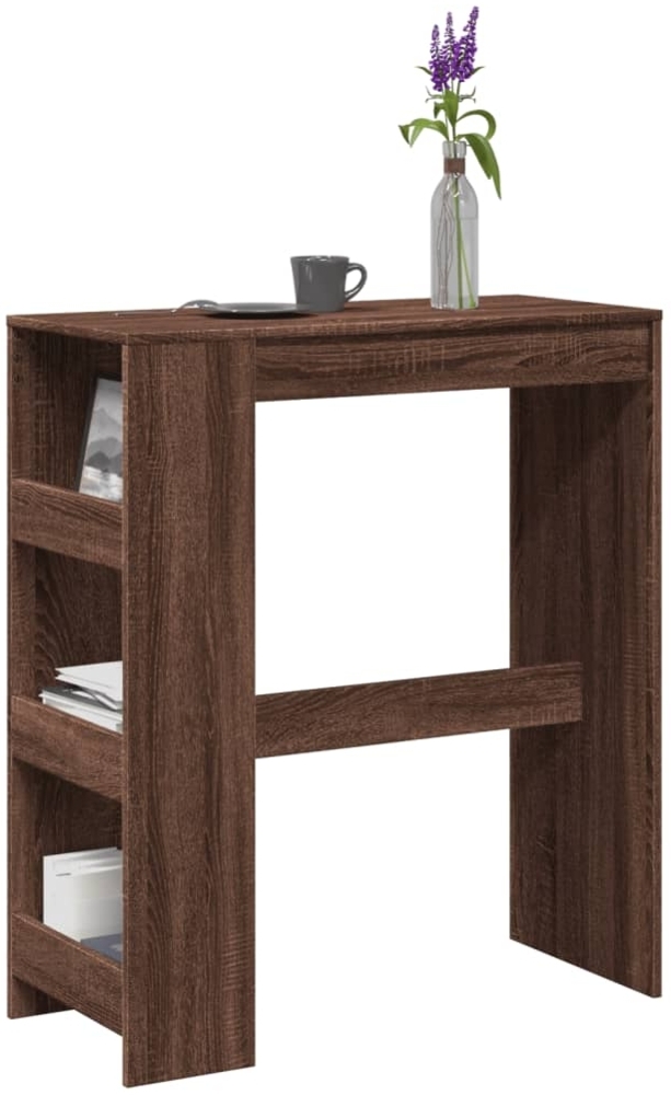 vidaXL Bartisch mit Regal Braun Eiche 90x40x103,5 cm Holzwerkstoff 854379 Bild 1