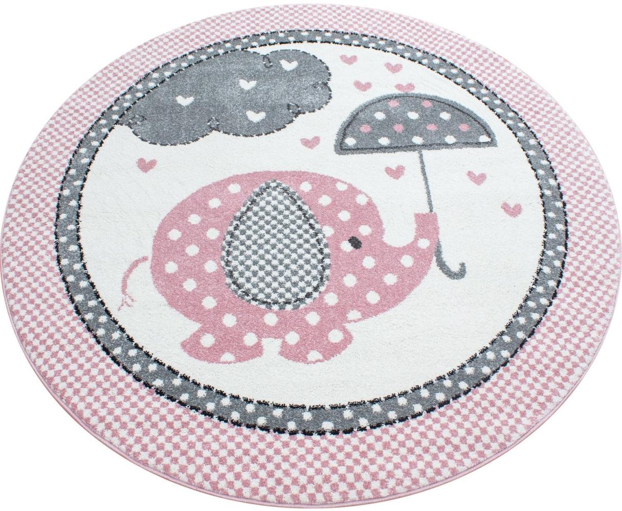 Kinder Teppich Kikki rund - 160 cm Durchmesser - Pink Bild 1