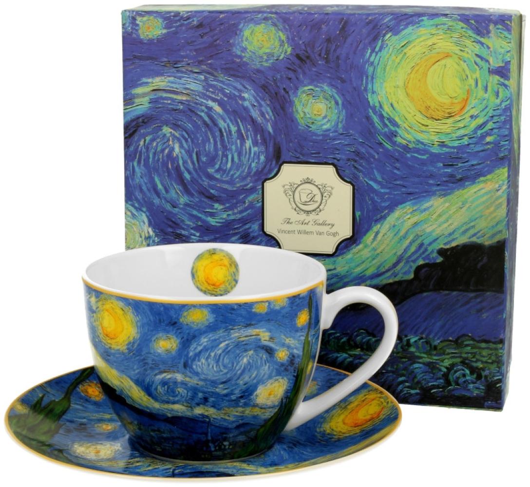 DUO ART GALLERY Tasse 270 ml STARRY NIGHT mit Untertasse, New Bone China Porzellan Bild 1