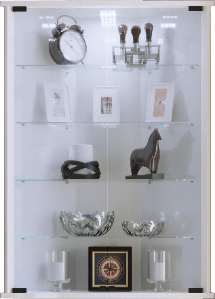 Vitrinenschrank Glas Wandschrank Vitrine Eckschrank Hängeschrank weiß Bild 1