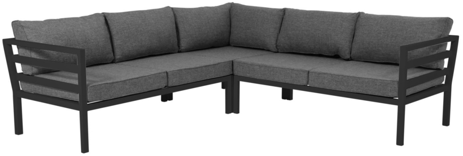 Gartenecksofa Weldon mit Kissen, Schwarz Bild 1