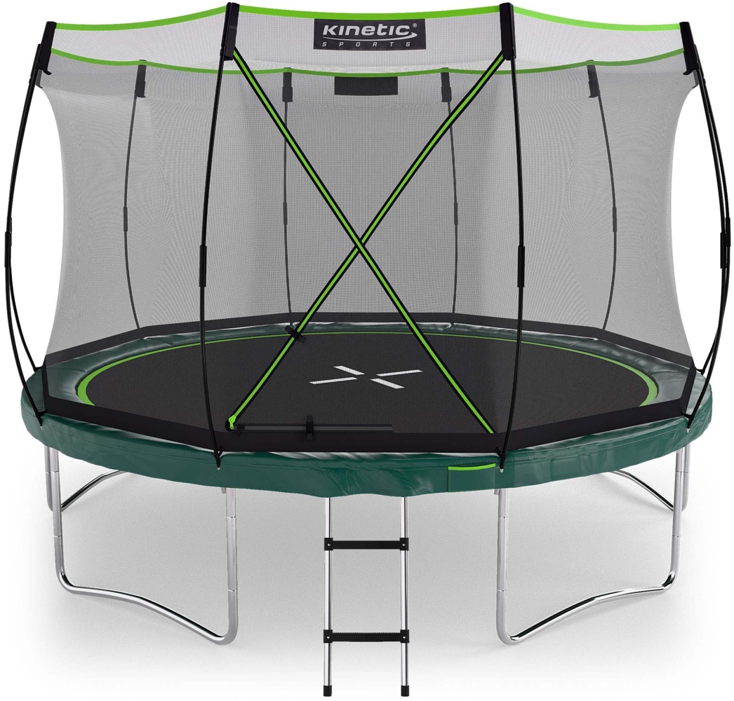 KINETIC SPORTS Trampolin Federlos-Design 'Bungee Safety Elite' - AirMAXX Sprungtuch-Technologie, Ultraleise, Outdoor Gartentrampolin für Kinder & Erwachsene, Ø 366 cm Bild 1