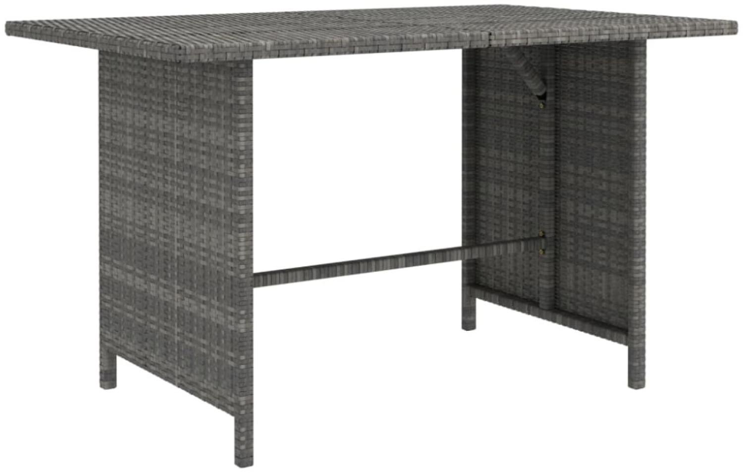 vidaXL Garten-Esstisch Grau 110x70x65 cm Poly Rattan 313497 Bild 1