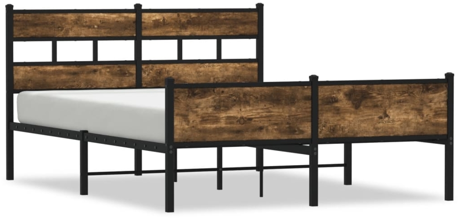 vidaXL Metallbett ohne Matratze Räuchereiche 160x200 cm 3308490 Bild 1