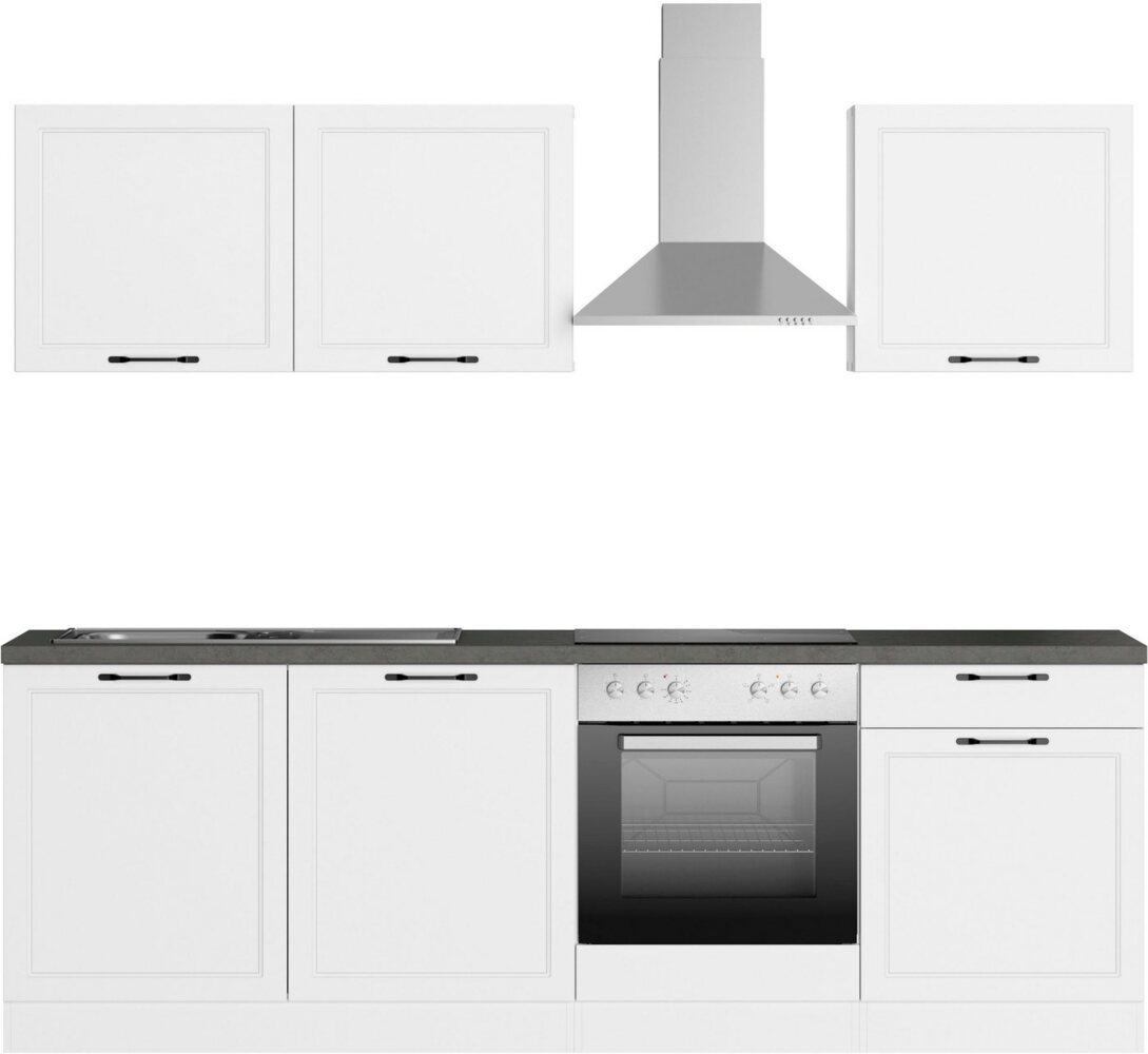 KOCHSTATION Küchenzeile KS-Lani, mit MDF-Fronten, Breite 240 cm, wahlweise mit E-Geräten, Höhen-Ausgleichsfüße 0-4 cm Bild 1