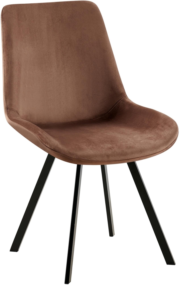 Esszimmerstuhl LOVER - Samt Braun 53x59x89 cm | Essstühle Esszimmerstühle Küchenstühle Wohnzimmerstühle Bild 1