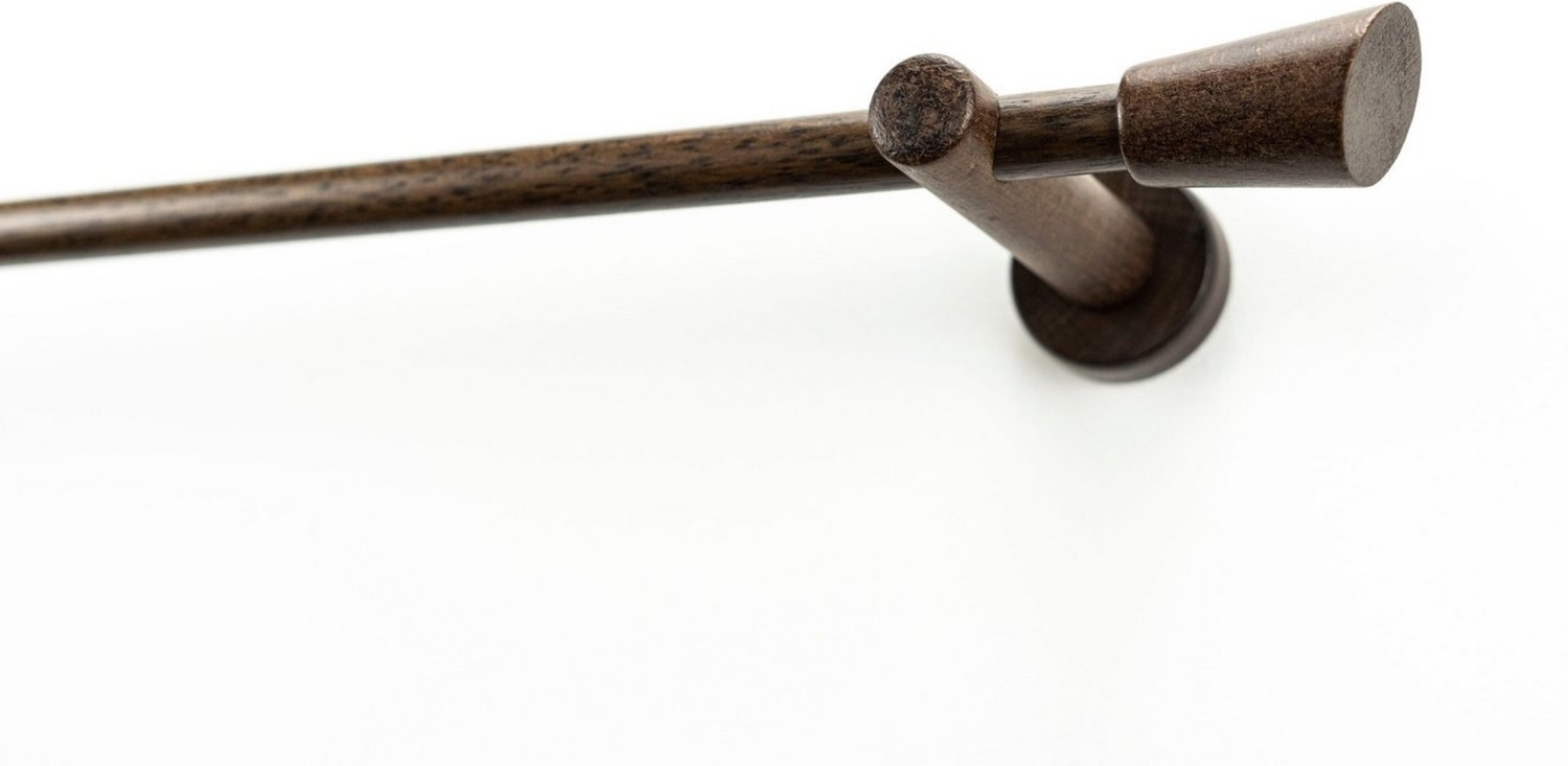 GARESA Gardinenstange MOLIS, Ø 20 mm, 1-läufig, Wunschmaßlänge, mit Bohren, verschraubt, Holzwerkstoff, Metall, Vorhanggarnitur, verlängerbar, Wandmontage, Keil, ohne Ringe Bild 1