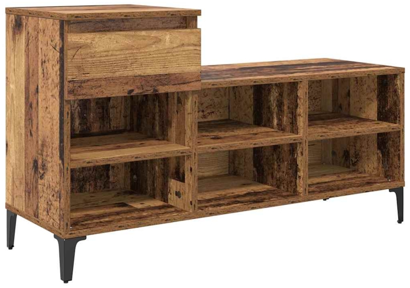 vidaXL Schuhschrank mit Regal Altholz 102 x 36 x 60 cm Holzwerkstoff 881042 Bild 1