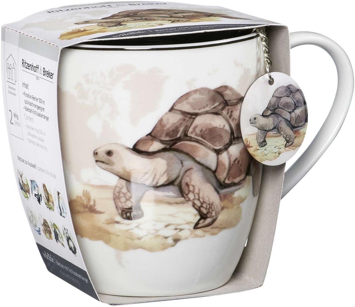 Geschenk-Set Jumbotasse mit Anhänger Wildlife - Jumbotasse mit Anhänger Schildkröte Bild 1