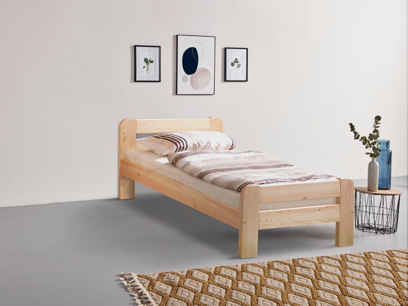 Ticaa Massivholzbett "Bert", FSC®-zertifiziert (Kiefer), Jugendbett, mit Lattenrost (90x200cm, 100x200cm, 140x200cm), ideal für das Kinder- und Jugendzimmer, Massivholz Bild 1