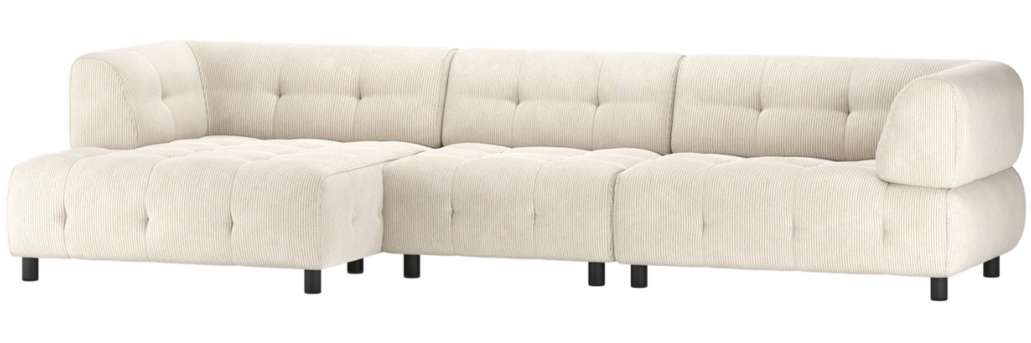 Chaiselongue Louis mit Cordbezug Links, Powder Bild 1