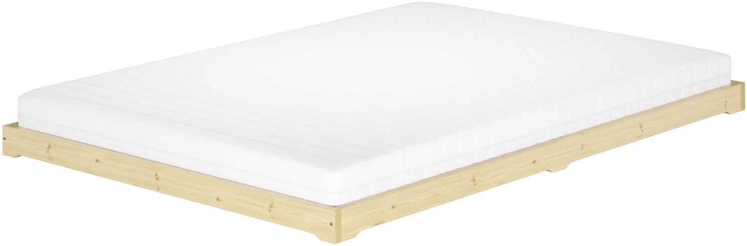 King Size Doppelbett 200x200 cm extra niedrig Loftbett Fichte Tanne geölt V-60.47-20Rollrost und Matratze inkl. Bild 1